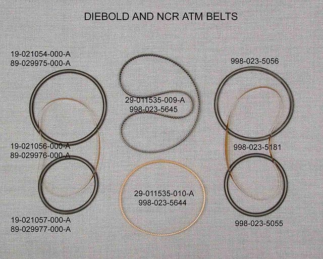 ATM Parts - Diebold & NCR ATM belts for motorized readers